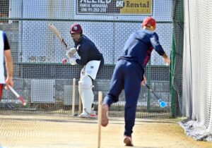 West Indies cricket team players in action during practice session at the Islamabad Club, in preparation for the upcoming test series between Pakistan and West Indies.