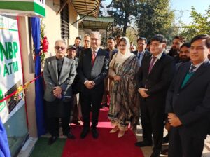 The Accountant General Pakistan Revenue Mr. Ahmar Ellahi inaugurate the National Bank ATM Machine in the presence of National Bank representatives and AGPR staff.