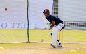 West Indies players attend a practice session ahead of the second Test Cricket Match against Pakistan at Multan Cricket Stadium.