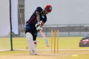 West Indies players attend a practice session ahead of the second Test Cricket Match against Pakistan at Multan Cricket Stadium.