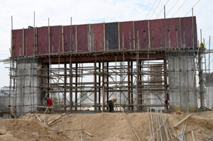 Laborers busy construction of 10th Avenue bridge in the federal capital