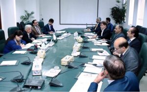 Federal Minister for Industries and Production, Rana Tanveer Hussain, chairs a high-level meeting to discuss the future of Utility Stores Corporation.