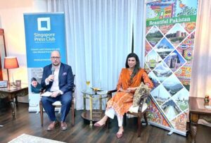 Pakistan High Commissioner to Singapore, Rabia Shafiq interacting with Media in Singapore.