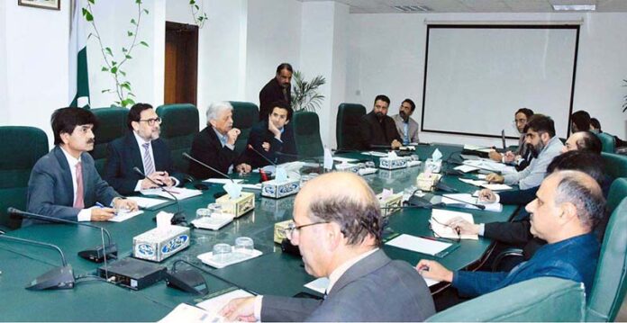 Cabinet Committee meeting on the closure of Utility Stores Corporation (USC) operations, chaired by Federal Minister for Industries and Production, Rana Tanveer Hussain