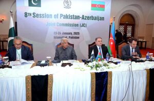 Minister for Defence Production, Khawaja Muhammad Asif, and Azerbaijan's Minister for Defence Industry, H.E. Vugar Mustafayev, co-chairing Pakistan-Azerbaijan 8th Joint Commission Meeting in federal capital.