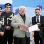 Chairman Federal Board of Revenue Rashid Mahmood Langrial presents certificates of appreciation to the officers on their outstanding performance during the ceremony held to mark International Customs Day at the Customs House Karachi