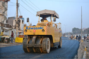 Construction work on LMQ road in progress during development work in the city