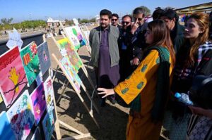 Director General PDA Muhammad Naeem appreciated women’s handicrafts and emphasized empowerment during his visit to UNICEF-supported stalls at the three-day Food and Culture Festival at Regi Model Town Park
