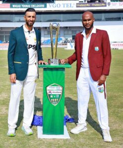 West Indies test cricket team captain Kraigg Brathwaite addressing a press conference prior to first Test cricket match between Pakistan and West Indies at Multan Cricket Stadium.