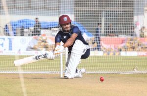 West Indies cricket team players in action during practice session ahead of the first Test Cricket Match against Pakistan at Multan Cricket Stadium.