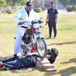 Pass out constables are showing their skills during the Passing out parade of recruit course batch 26th at police training center at Kohsar