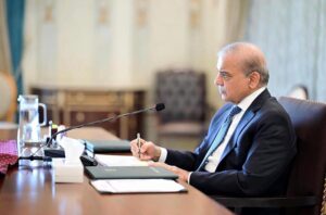 Prime Minister Muhammad Shehbaz Sharif chairs a review meeting regarding steps to curb human trafficking in Pakistan.