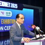 Federal Secretary of Commerce, Jawad Paul Khawaja, addresses the inaugural ceremony of the 12th WEXNET Exhibition 2025 at Expo Centre Johar Town, organized by the Trade Development Authority of Pakistan