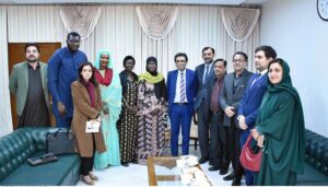 Federal Minister for Education and Professional Training, Khalid Maqbool Siddiqui met with a delegation led by the Minister for Basic and Secondary Education, Gambia, Ms. Habibatou Drammaeh, The meeting was also attended by Additional Secretary Education Mr. Hassan Saqlain and Senior Joint Secretary Mr. Junaid Ikhlaq.