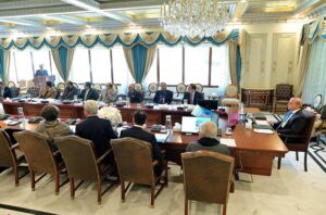 Prime Minister Muhammad Shehbaz Sharif chairs a review meeting regarding steps to curb human trafficking in Pakistan.