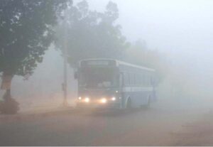 Fog engulf the whole city, causing disrupting routine traffic and making people vulnerable to respiratory diseases.