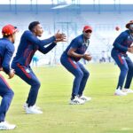 West Indies's players attend a practice session ahead of the first Test Cricket Match against Pakistan at Multan Cricket Stadium