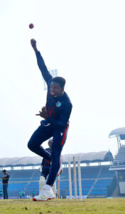 West Indies's players attend a practice session ahead of the first Test Cricket Match against Pakistan at Multan Cricket Stadium