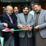 Provincial Minister for Planning and Development Syed Nasir Hussain Shah, Provincial Minister for Livestock and Fisheries Mohammad Ali Malkani and Chief Statistician Dr. Naeem uz Zafar jointly cutting Ribbon to inaugurate the field operation of the 7th Agriculture Census 2025" The integrated Digital Count" at a ceremony in Sindh Secretariat