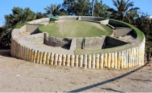 The damaged ground clock near Qasim Bagh stands as a silent plea for restoration, urging the attention of concerned authorities.