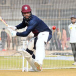 West Indies's players attend a practice session ahead of the first Test Cricket Match against Pakistan at Multan Cricket Stadium