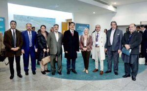 Parliamentary delegation from Pakistan led by Chairman Senate, Syed Yousaf Raza Gilani in a group photo with newly elected Speaker of Irish Parliament, TD Verona Murphy