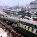 Three coaches of Shalimar Express, traveling from Lahore to Karachi, derailed near Shahdara Railway Station