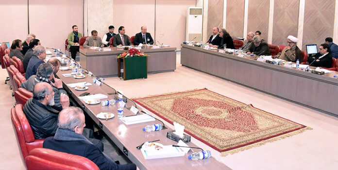 Speaker National Assembly Sardar Ayaz Sadiq chairing 2nd meeting on negotiations between Treasury and Opposition at Parliament House