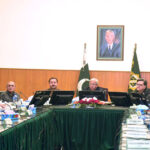 Chairman National Assembly Standing Committee on Railways Rai Hasan Nawaz Kharl Presiding over the meeting at Railway Headquarters