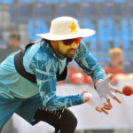 Pakistan player attend a practice session ahead of the first Test Cricket Match against West Indies at Multan Cricket Stadium
