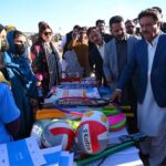 Minister for Local Government Arshad Ayoub visiting child Protection pavilion during his visit to PDA Food & Culture family Festival with the support of UNICEF at Regi Model Town Park