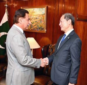 Ambassador of Japan Mr. Akamatsu Suichi called on Speaker National Assembly Sardar Ayaz Sadiq at Parliament House.