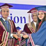Special guest, Vice Chancellor IBA University Sukkur Asif Ahmed Sheikh is distributing gold medals and certificates to Successful Graduate Student during 19th convocation of Shaheed Zulfiqar Ali Bhutto Institute of Science and Technology at SZABIST Larkana Campus