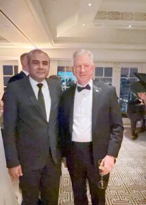 Federal Minister for Interior Mohsin Naqvi in a meeting with US Senator Tommy Tuberville during a special dinner reception at the Lincoln Liberty Hall.