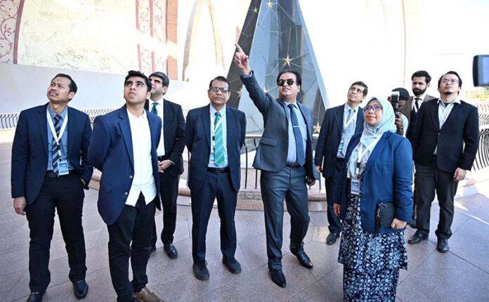 The delegates of The Commonwealth Asia Youth Alliance (CAYA) Summit-2025 visit Pakistan Monument during city tour of the federal capital