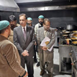 Speaker National Assembly Sardar Ayaz Sadiq visits Parliament House Cafeteria to inspect cleanliness and quality of food. Secretary General National Assembly and other senior officers of National Assembly Secretariat are also present on the occasion