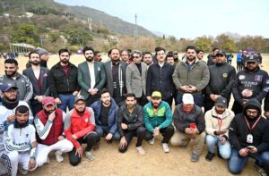 Chairman Senate, Syed Yousaf Raza Gilani addressing to Closing Ceremony of the Media Cricket League 2025 at Shalimar Cricket Ground.