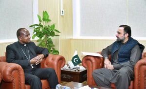 Federal Minister for Religious Affairs and Inter-Faith Harmony Chaudhary Salik Hussain met with Archbishop Germano Penemote, Ambassador Vatican City
