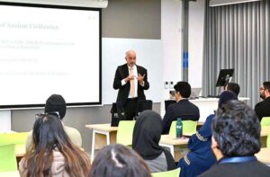 Ambassador Faisal Niaz Tirmizi, Pakistan's Envoy to the UAE visited Heriot-Watt University Dubai where he delivered a presentation on the historical relations between Pakistan and the UAE.