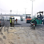 Heavy machinery being used for the construction of Walton Road in the Provincial Capital