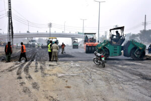 Heavy machinery being used for the construction of Walton Road in the Provincial Capital