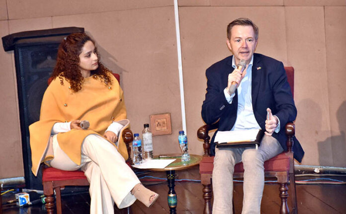 Canadian Journalist Daniel Arsenault speaking during Conference on Advancing Media Literacy and Rights Online-OffLine at Alhamra Art Center