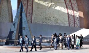 The delegates of The Commonwealth Asia Youth Alliance (CAYA) Summit-2025 visit Pakistan Monument during city tour of the federal capital