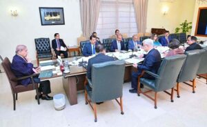 Prime Minister Muhammad Shehbaz Sharif chairing a meeting of the Task Force constituted to curb human trafficking.