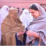 Chairperson Benazir Income Support Programme, Senator Rubina Khalid, listening to the concerns of BISP beneficiaries during her visit to the BISP Tehsil Office in Pabbi