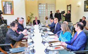 Prime Minister Muhammad Shehbaz Sharif chairing a meeting of the Task Force constituted to curb human trafficking.