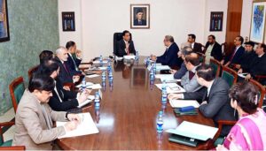Senior officers of C.D.A briefing Speaker National Assembly Sardar Ayaz Sadiq on construction of family suites at Parliament House.