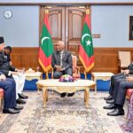 H.E. Vice Admiral (R) Faisal Rasul Lodhi, High Commissioner of the Islamic Republic of Pakistan to the Republic of Maldives meeting with to President of Maldives, His Excellency Dr. Mohamed Muizzu