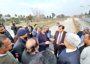 Federal Minister for Interior Mohsin Naqvi visiting Serena Chowk Underpass Project
