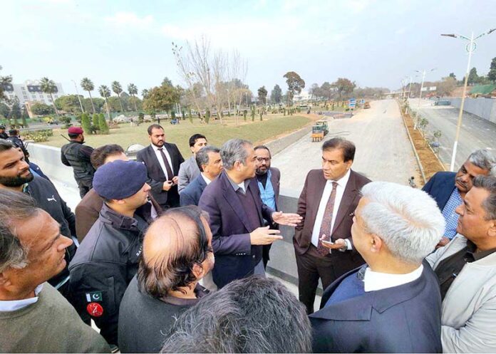 Federal Minister for Interior Mohsin Naqvi visiting Serena Chowk Underpass Project